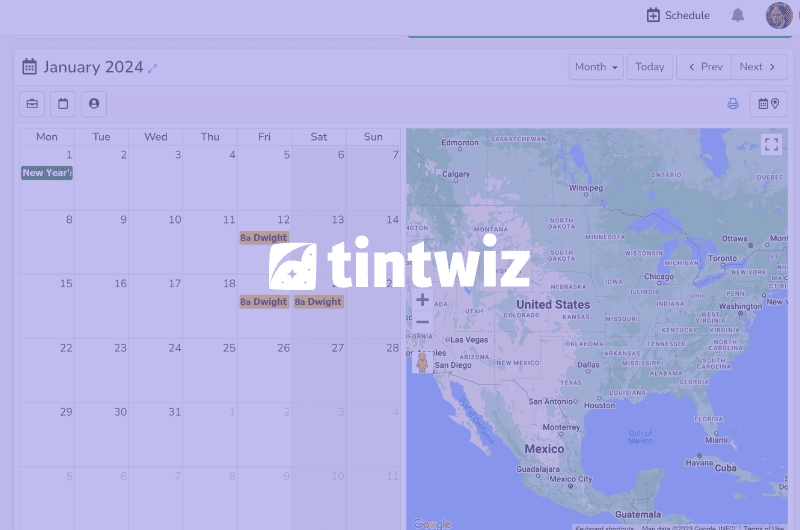 User-friendly dashboard of Tint Wiz for efficient management in vehicle wrap businesses